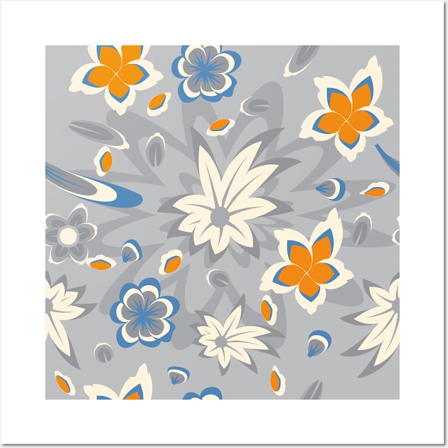 Floral pattern with flowers and leaves Wall Art by Eskimos